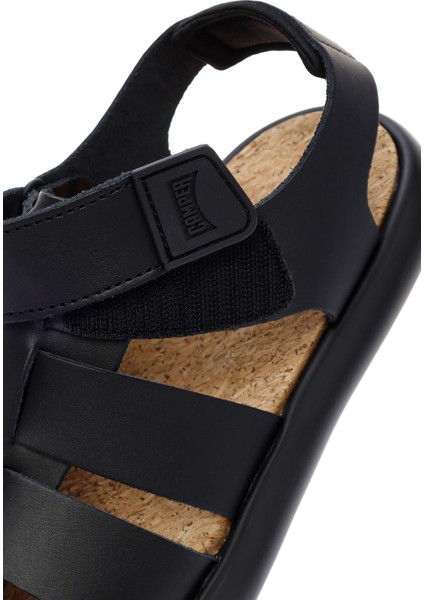 Erkek Siyah Pelotas Flota Deri Sandalet K100938