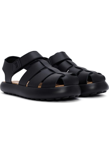 Erkek Siyah Pelotas Flota Deri Sandalet K100938