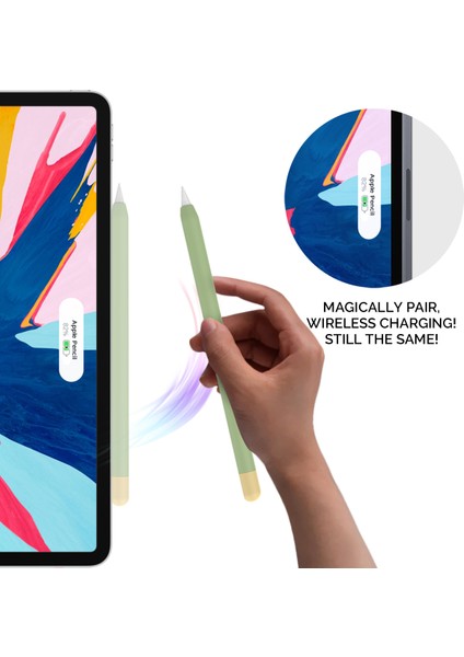 Forestl Digital Apple Pencil Için 2. Nesil Dokunmatik Kalem Koruyucu Kılıf Kontrast Renkli Stylus Kalem Silikon Kılıf (Yurt Dışından)