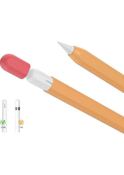 Ahastyle PT65-2 Apple Pencil 2. Nesil Için Silikon Kılıf , Kontrast Renkli Stylus Pen Yumuşak Koruyucu Kapak (Yurt Dışından)