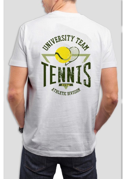 Tennis Baskılı Beyaz Tişört C778