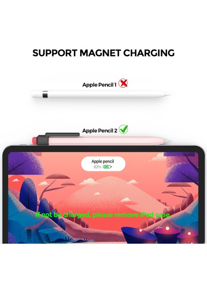 Ahastyle PT80-2-K Apple Pencil 2. Nesil Yumuşak Silikon Kapak Stylus Kalem Kol (Yurt Dışından)