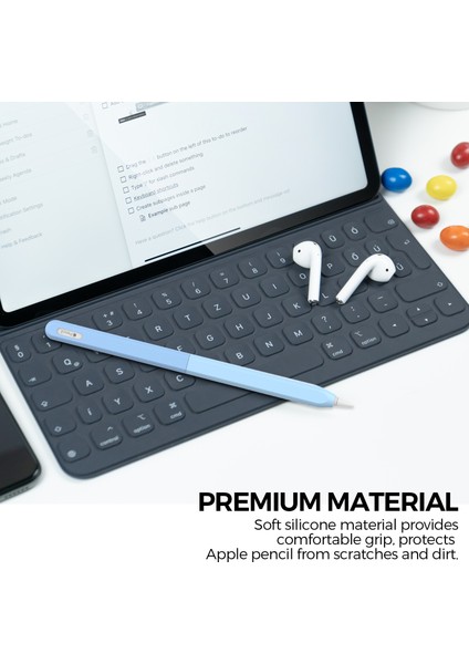 Ahastyle PT182 Apple Pencil Için Silikon Stylus Kalem Kapağı 2. Nesil, Renk Ekleme Retro Kapasitif Stylus Kol (Yurt Dışından) modelleri