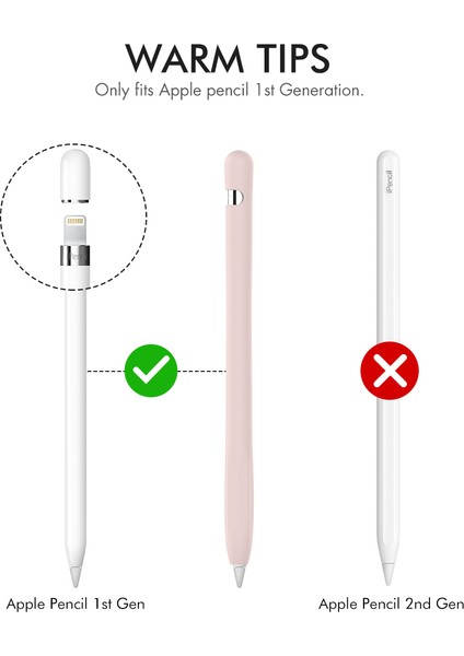 Ahastyle PT93 Apple Pencil Için Silikon Kılıf 1. Nesil, Stylus Kalem Kılıf ı Skin-Touch Kapasitif Kalem Kapağı (Yurt Dışından)