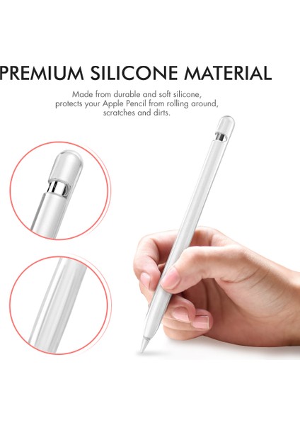 Ahastyle PT93 Apple Pencil Için Silikon Kılıf 1. Nesil, Stylus Kalem Kılıf ı Ten Dokunuşlu Kapasitif Kalem Kapağı (Yurt Dışından) modelleri