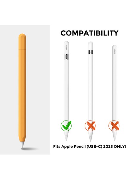Ahastyle PT65-3 Apple Pencil Için (Usb-C) Silikon Kılıf Düşmeyi Önleyici Kalem Koruyucu Kapak (Yurt Dışından)