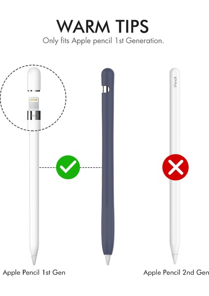 Ahastyle PT93 Apple Pencil Için Silikon Kılıf 1. Nesil, Stylus Kalem Kılıf ı Skin-Touch Kapasitif Kalem Kapağı (Yurt Dışından)