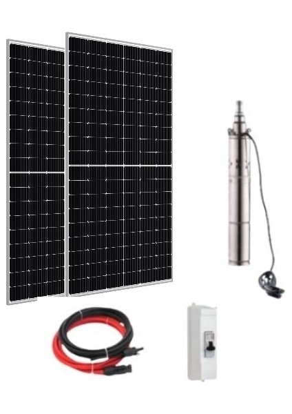 Entech Enerji 48 V Volt 860 W Watt Güneş Enerjili Dc Dalgıç Pompa Set Solar Sulama Paket Sistem