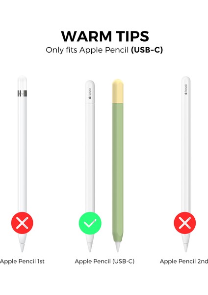 Forestl Digital Ahastyle PT65-3 Apple Pencil Için (Usb-C) Renk Ekleme Silikon Koruma Kılıf ı- i+Limon sı (Yurt Dışından)