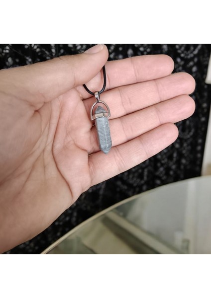 Gri Jasper Taşı Kolye Doğal Taş Kolye Değerli Taş Kolye Çivi Kesim Kolye fiyatları