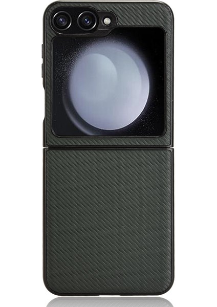 Samsung Galaxy Z Flip6 5g Karbon Fiber Doku Pu+Pc Düşmeye Dayanıklı Telefon Kabuğu (Yurt Dışından)