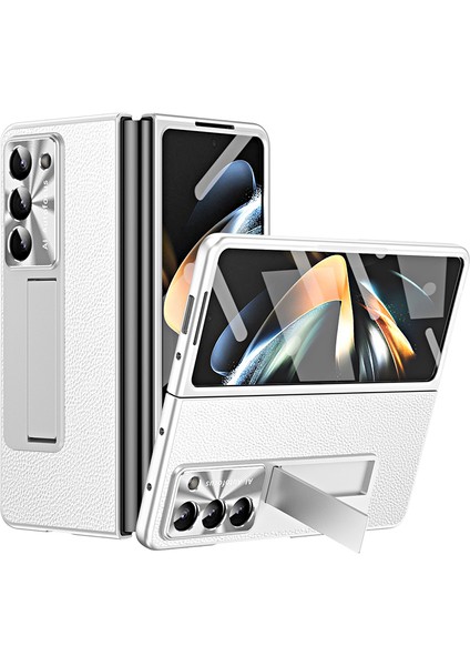 Samsung Galaxy Z Fold6 5g Kickstand Deri + Pc Kapağı (Yurt Dışından)