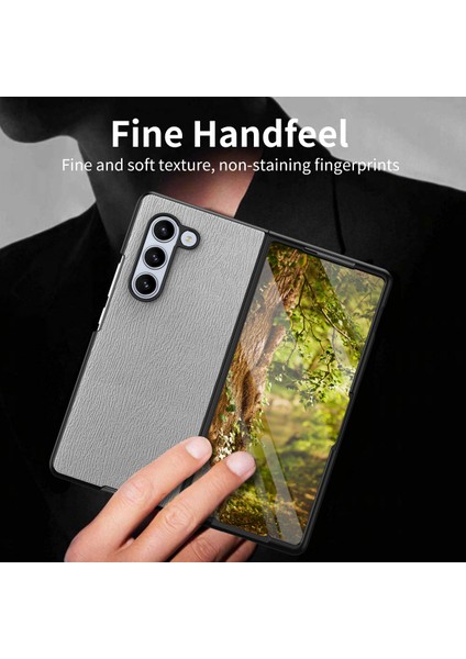 Samsung Galaxy Z Fold6 5g Ahşap Dokulu Deri+Pc+Tpu Hibrit Telefon Kılıfı (Yurt Dışından)
