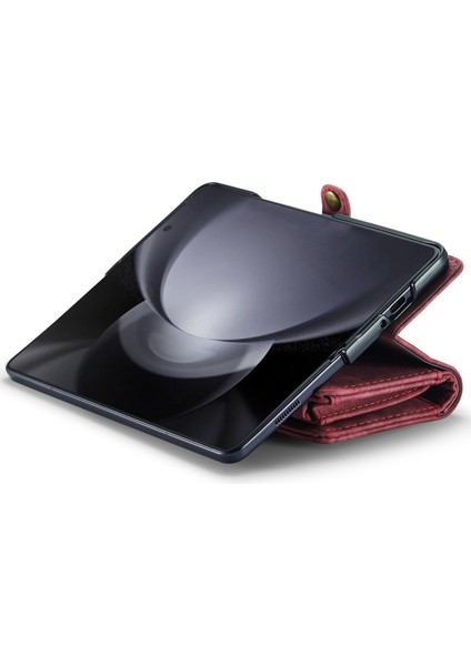 Samsung Galaxy Z Fold6 5g Deri Telefon Kapağı Fermuarlı Cebi (Yurt Dışından)