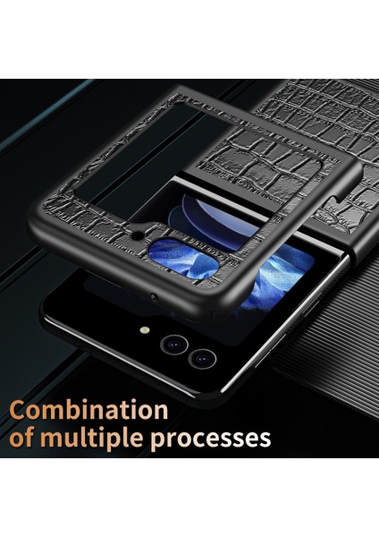 Samsung Galaxy Z Flip6 5g Timsah Dokulu Pu Deri Arka Kapak (Yurt Dışından)