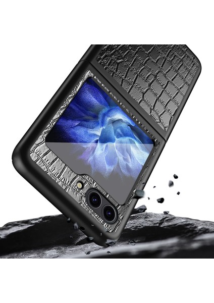 Samsung Galaxy Z Flip6 5g Timsah Dokulu Pu Deri Arka Kapak (Yurt Dışından)