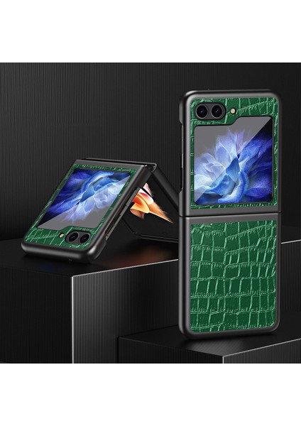 Samsung Galaxy Z Flip6 5g Timsah Dokulu Pu Deri Arka Kapak (Yurt Dışından)
