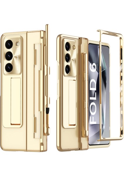 Samsung Galaxy Z Fold6 5g Kickstand Telefon Kılıfı Pc Katlanır Kapak + Stylus Kalem (Yurt Dışından)