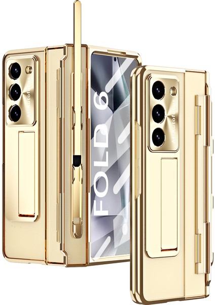 Samsung Galaxy Z Fold6 5g Kickstand Telefon Kılıfı Pc Katlanır Kapak + Stylus Kalem (Yurt Dışından)
