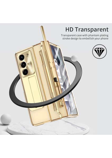 Samsung Galaxy Z Fold6 5g Kickstand Telefon Kılıfı Pc Katlanır Kapak + Stylus Kalem (Yurt Dışından)