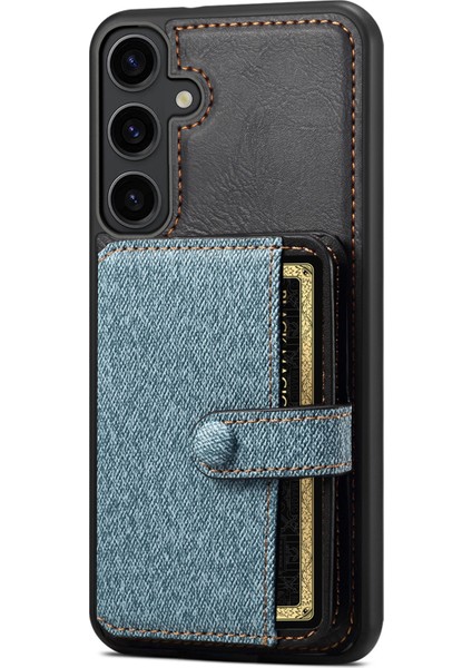 Samsung Galaxy S24 Pu Deri Kaplamalı Pc + Tpu Telefon Kapak Kartı Yuvaları Kickstand (Yurt Dışından)