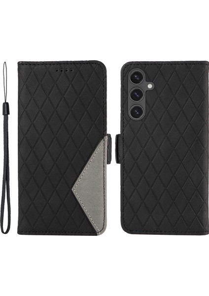 Samsung Galaxy S24 Fe Cüzdan Kart Yuvaları Eşkenar Dörtgen Deri Telefon Kapağı (Yurt Dışından)
