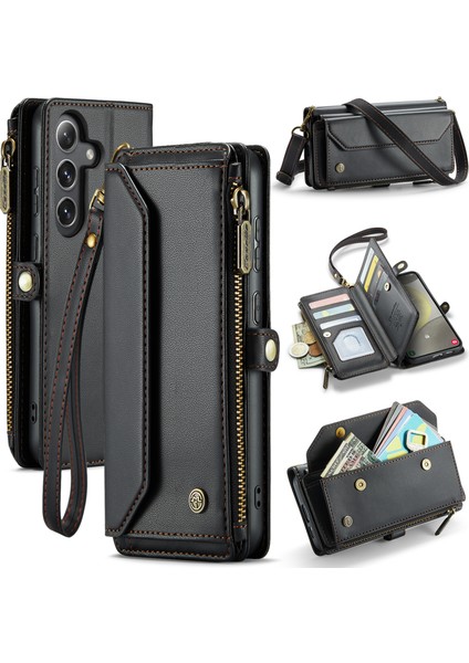 Samsung Galaxy S24 Crossbody Deri Telefon Kılıfı (Yurt Dışından)