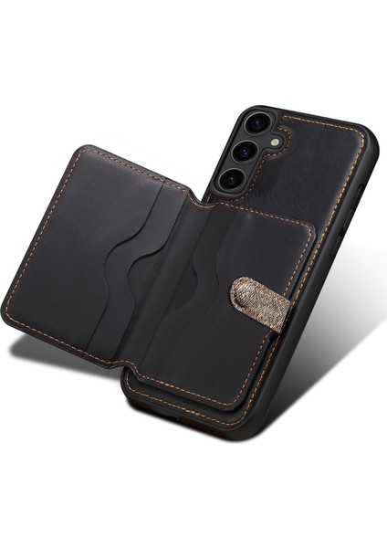 Samsung Galaxy S24 Pu Deri Kaplamalı Pc + Tpu Telefon Kapak Kartı Yuvaları Kickstand (Yurt Dışından) fiyatları