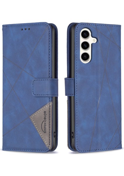 Samsung Galaxy S24 Fe Darbeye Dayanıklı Geometrik Deri Cüzdan Telefon Kılıfı (Yurt Dışından)