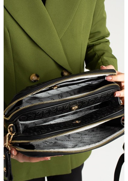 Kadın Suya Dayanıklı Baskı Desenli 5 Bölmeli Postacı Omuz Çantası Tr3502 modelleri