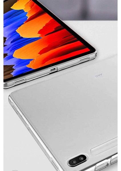 Samsung Galaxy T970 Tab S7 Plus 12.4 Inç Uyumlu Anti Şeffaf Silikon Kılıf
