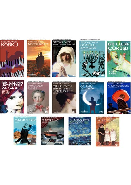 Mürebbiye - Hayatın Mucizeleri - Bir Kadının Hayatında 24 Saat - Ay Işığı Sokağı - Stefan Zweig - 14 Kitap Seti