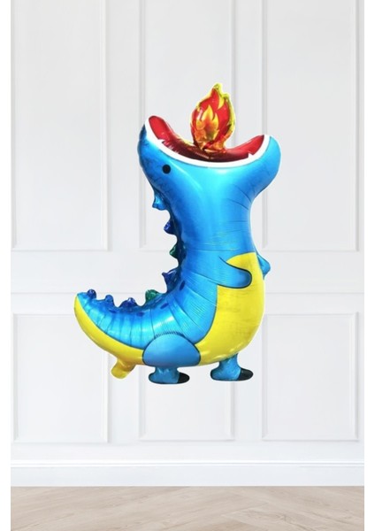 Mavi Ejderha Folyo Balon 88CM Dinazor Doğum Günü Balonları