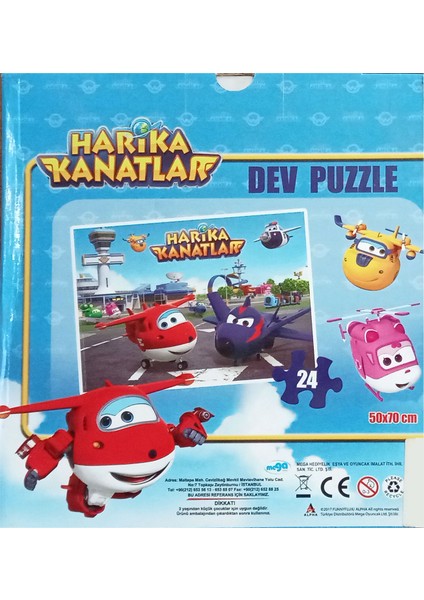 Harika Kanatlar Dev Puzzle Kutulu 24 Parça Çocuk Pazıl 50X70 cm