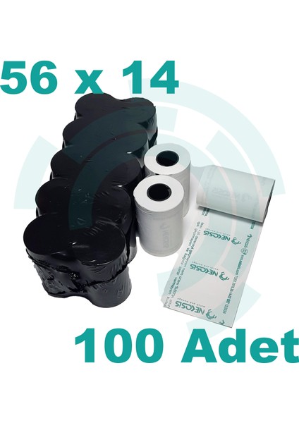 56MM x 14M Termal Yazar Kasa Pos Kağıdı 100 Adet (10PAKET)