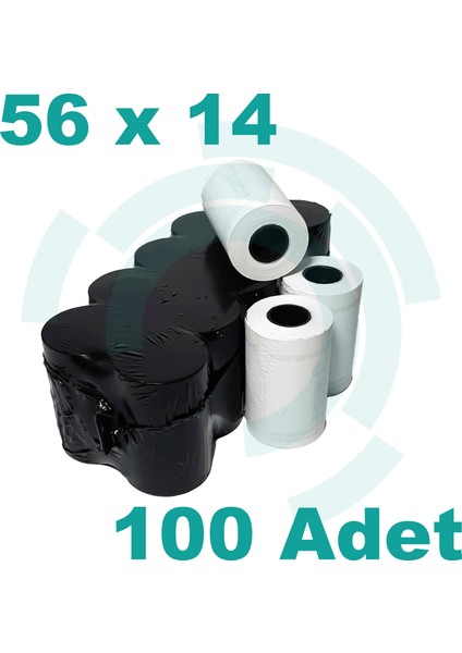 56MM x 14M Termal Yazar Kasa Pos Kağıdı 100 Adet (10PAKET)