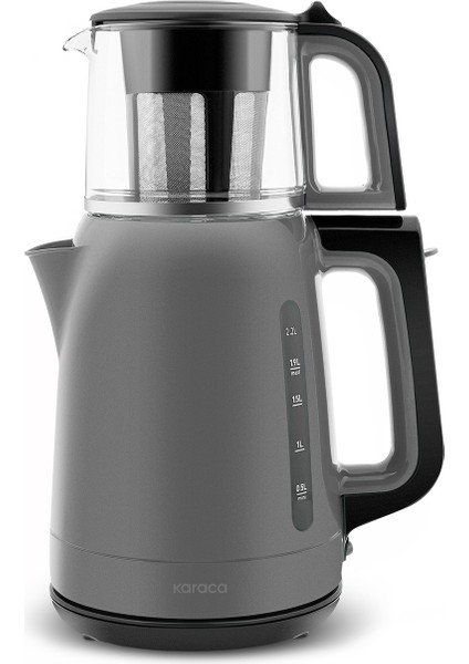 Mega Tea 1501 Cam Çay Makinesi Space Gray 1500 W