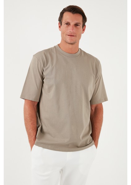 Pamuklu Oversize Bisiklet Yaka Basic T Shirt Erkek T Shirt 5902365 fırsatları