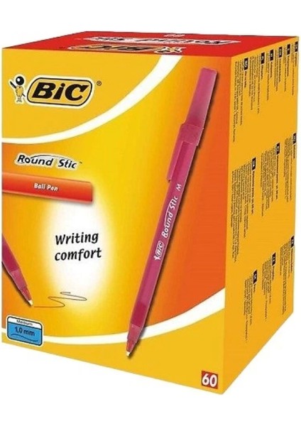 Bıc Tükenmez Kalem Round Stıc Kırmızı 60'lı