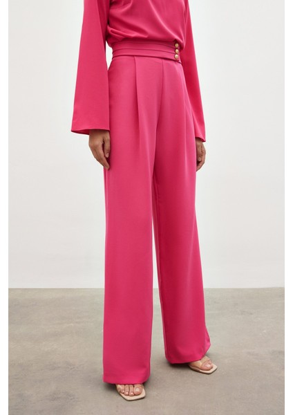 Bel Detaylı Pantolon - Pembe fırsatları