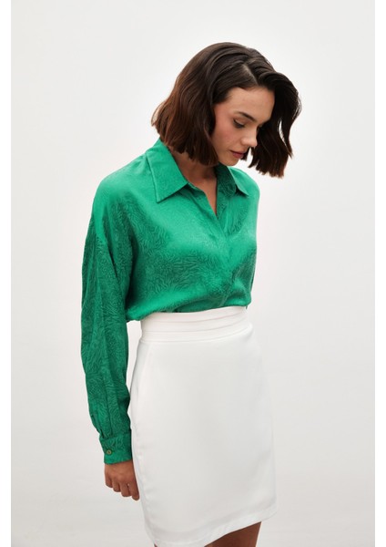 Desenli Salaş Gömlek - Yeşil modelleri