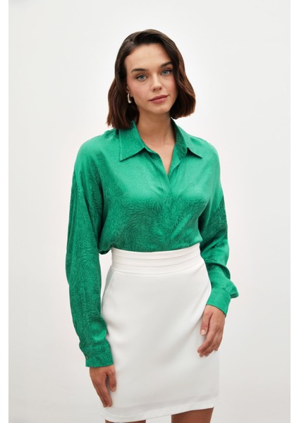 Desenli Salaş Gömlek - Yeşil fırsatları