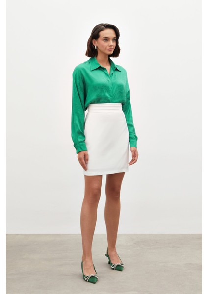 Desenli Salaş Gömlek - Yeşil indirimleri