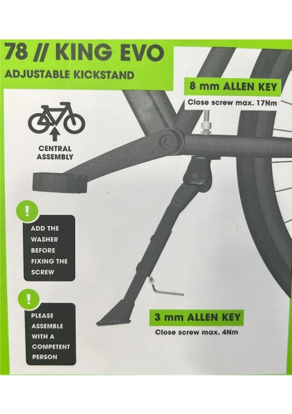 78 King Evo 35KG Kapasite Bisiklet Park Ayağı 24-26-28 Uyum modelleri