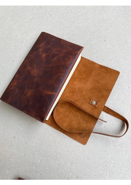 Alesta Leather El Yapımı Hakiki Deri Kitap / Defter / Ajanda Koruyucu Kılıf