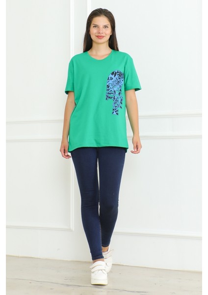 The Nort Baskılı Tişört 1075 - Yeşil fiyatları