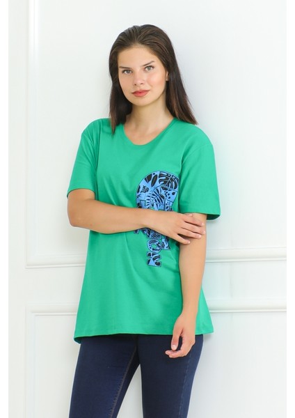 The Nort Baskılı Tişört 1075 - Yeşil modelleri