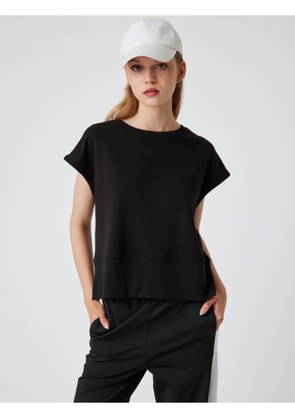 Spor Sweatshirt Kolsuz Düşük Omuzlu Bisiklet Yaka modelleri