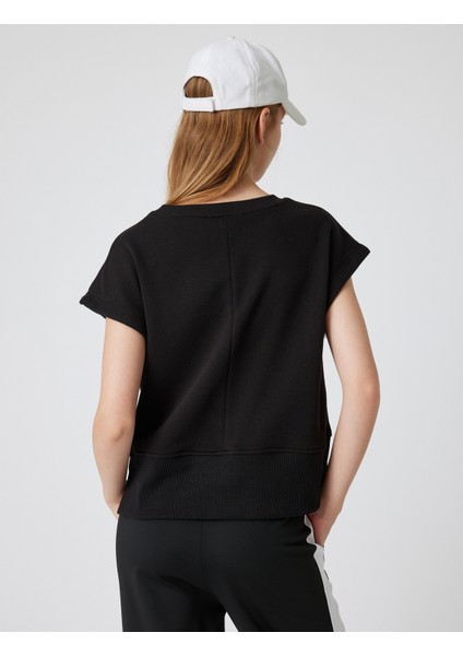 Spor Sweatshirt Kolsuz Düşük Omuzlu Bisiklet Yaka fırsatları