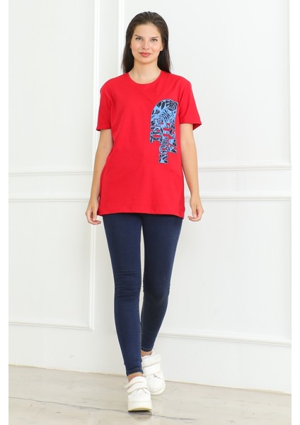 The Nort Baskılı Tişört 1075 - Kırmızı fiyatları